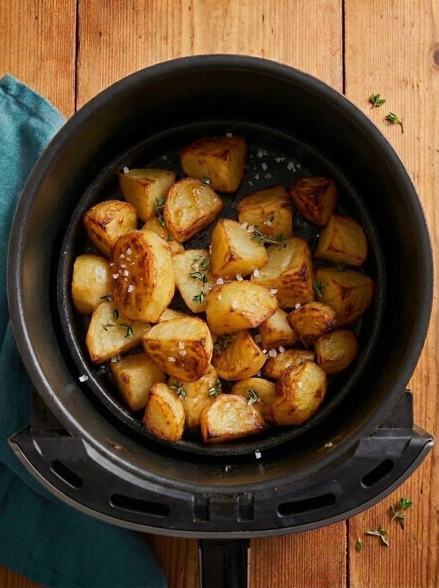Seasoned potatoes ready for the air fryer